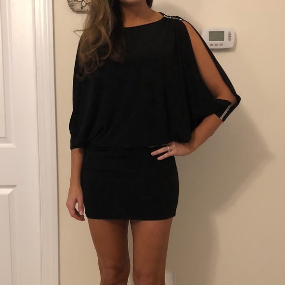 Cache Dresses & Skirts - Black Cache dress with rhinestone trim